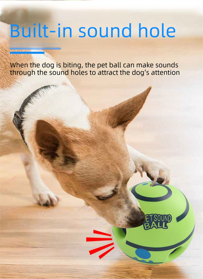 2 Pack Interactive Dog Giggle Ball Set 14cm - Green Wobble Sound Toy & White Glow in the Dark Luminous Ball - No Batteries Required for Medium to Large Dogs - Image 6