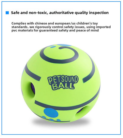 2 Pack Interactive Dog Giggle Ball Set 11cm - Green Wobble Sound Toy & White Glow in the Dark Luminous Ball - No Batteries Required for Small to Medium Dogs - Image 3
