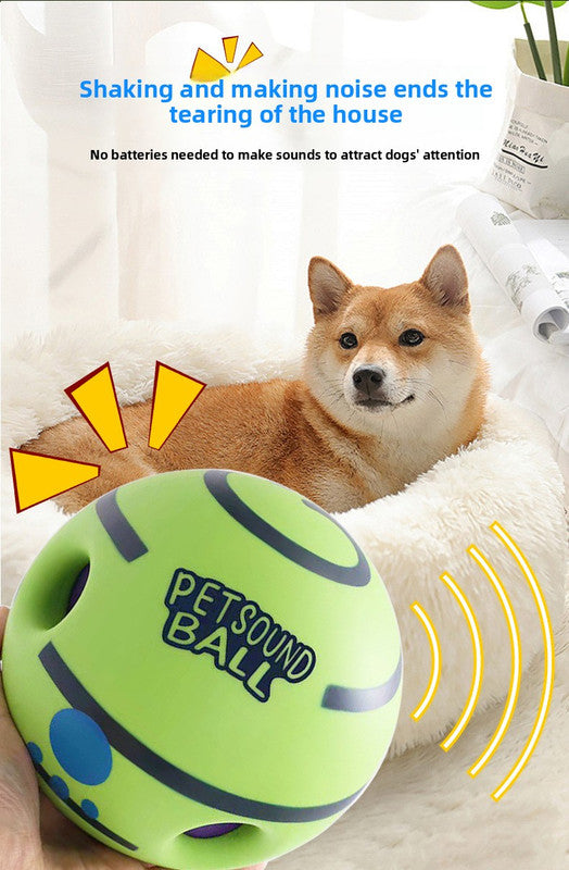 2 Pack Interactive Dog Giggle Ball Set 11cm - Green Wobble Sound Toy & White Glow in the Dark Luminous Ball - No Batteries Required for Small to Medium Dogs - Image 8