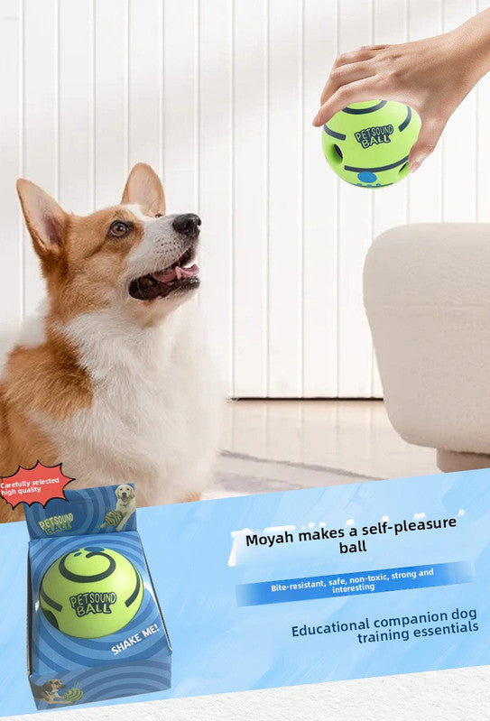2 Pack Interactive Dog Giggle Ball Toy 8.8cm - Wobble Sound Fetch Toy for Puppies & Small to Medium Dogs - No Batteries Required - Green - Image 3