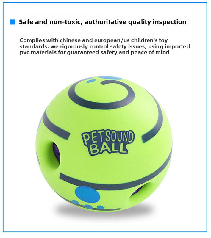 2 Pack Interactive Dog Giggle Ball Toy 8.8cm - Wobble Sound Fetch Toy for Puppies & Small to Medium Dogs - No Batteries Required - Green - Image 4