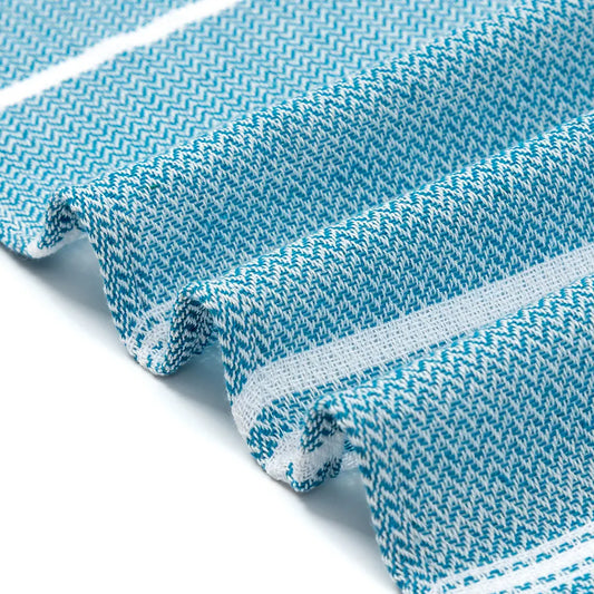 3 Pack Turkish Style Beach Towel Set 90x180cm - Quick Dry Lightweight Large Peshtemal Bath Sheet with Tassels - Red, Light Purple & Light Blue - Image 4