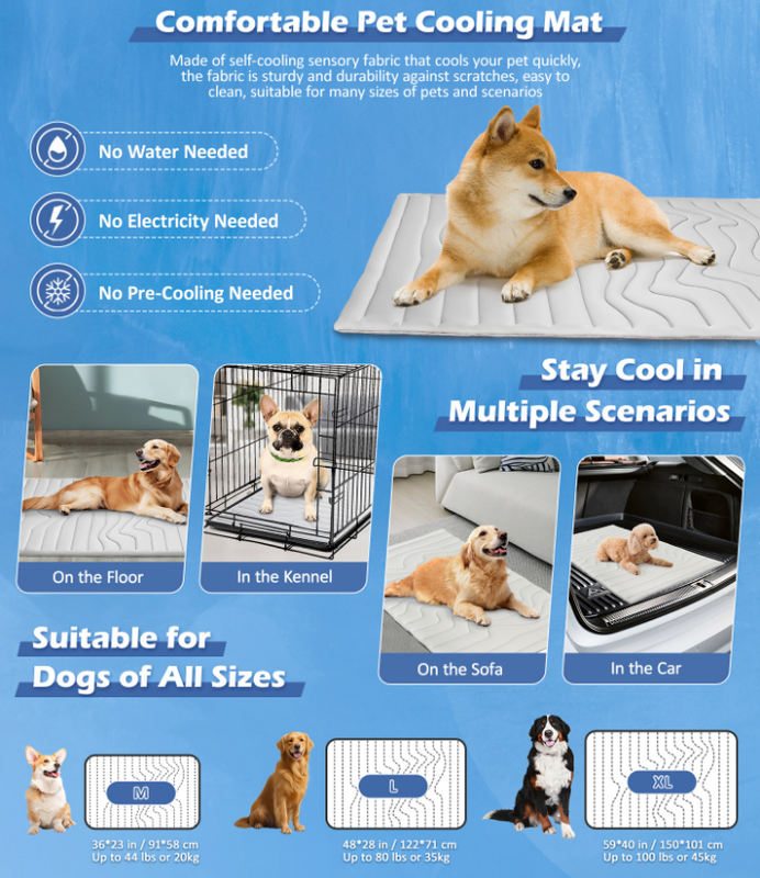 2 Pack Small Pet Cooling Mat 51x41cm - Dual Sided Self Cooling & Warm Dog Pad - Beige & Bipolar Blue Crate Liner for Cats & Puppies under 8kg - Image 5