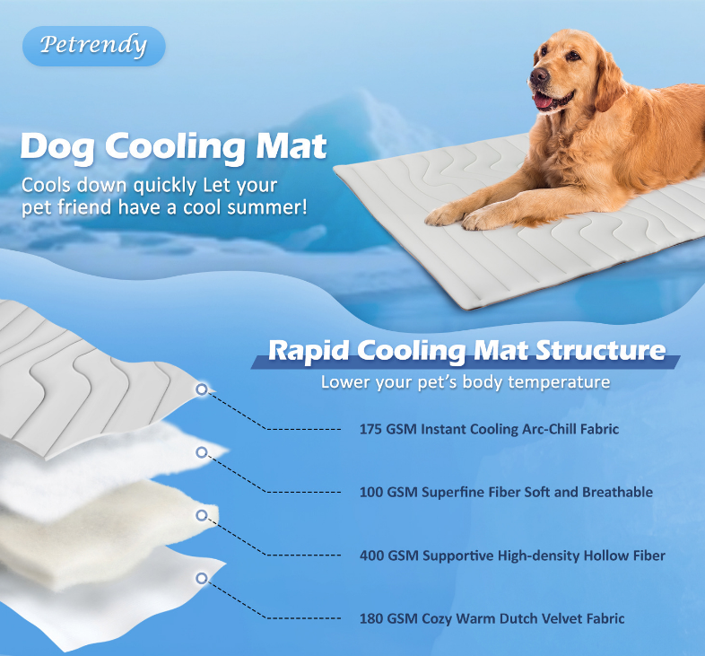 2 Pack Extra Large Dog Cooling Mat 150x101cm - Reversible Self Cooling & Warm Pet Bed Pad - Beige & Bipolar Blue Crate Liner for Giant Breeds up to 45kg - Image 3