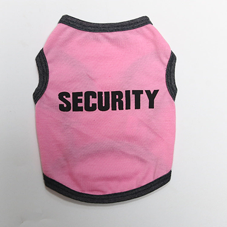 2 Pack Cotton Dog Vest Security Print - Black with Yellow Trim & Pink with Black Trim - Size XS Summer Puppy Tank Top - Image 3