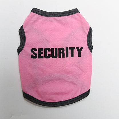 2 Pack Cotton Dog Vest Security Print - Black with Yellow Trim & Pink with Black Trim - Size XS Summer Puppy Tank Top - Image 3