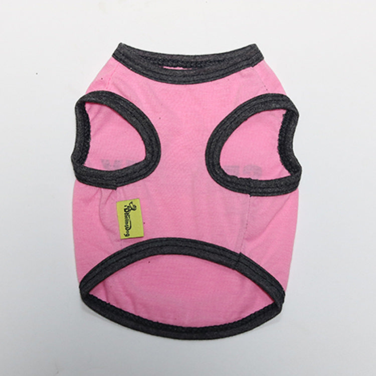 2 Pack Cotton Pet Vest with Security Print - Black with Yellow Trim & Pink with Black Trim - Breathable Summer Tank Top for Small Dogs Size S - Image 4