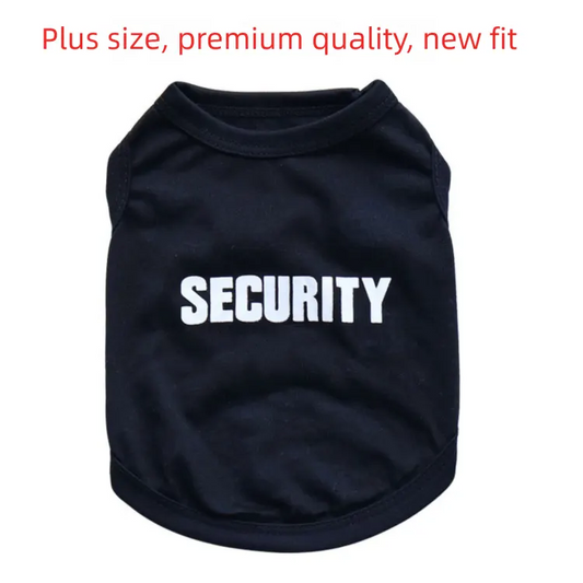 2 Pack "SECURITY" Pet Vest Set - 1 Black & 1 Yellow with Orange Trim - Breathable Cotton Dog T-Shirt Summer Apparel - Size XL (Chest 56cm)