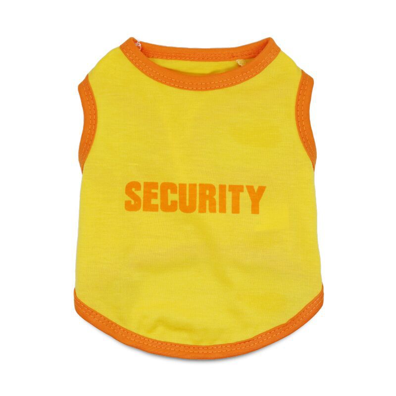 2 Pack "SECURITY" Pet Vest Set - 1 Black & 1 Yellow with Orange Trim - Breathable Cotton Dog T-Shirt Summer Apparel - Size XL (Chest 56cm) - Image 2