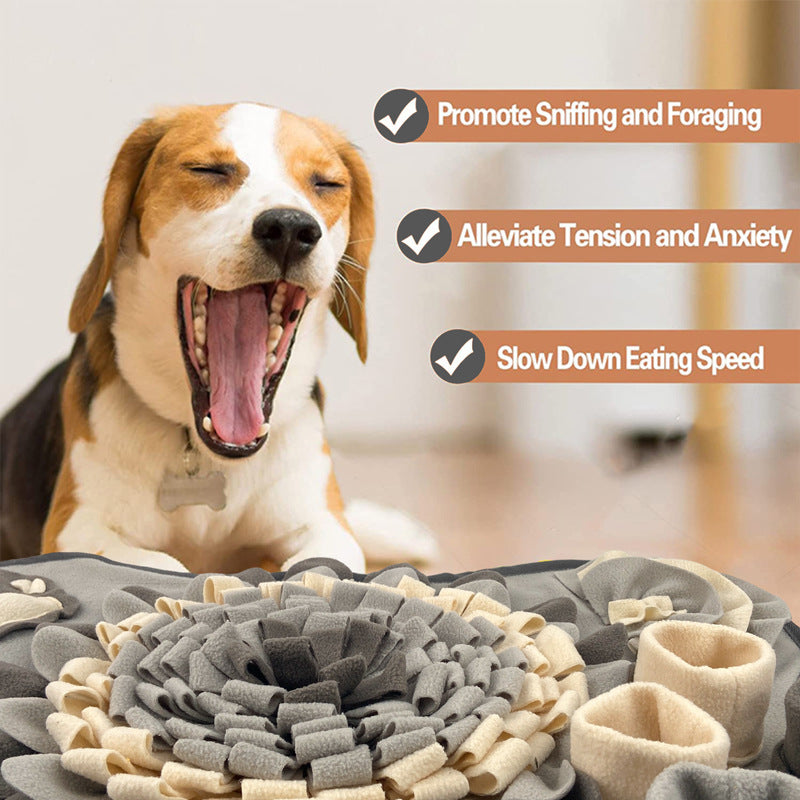 Interactive Dog Snuffle Mat Bone Shape Grey 64x43cm - Slow Feeder & Foraging Puzzle Toy - Washable Fleece Nosework Pad for Anxiety Relief & Mental Stimulation - Image 3