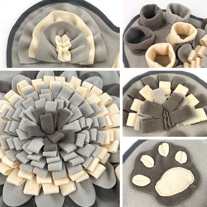 Interactive Dog Snuffle Mat Bone Shape Grey 64x43cm - Slow Feeder & Foraging Puzzle Toy - Washable Fleece Nosework Pad for Anxiety Relief & Mental Stimulation - Image 6