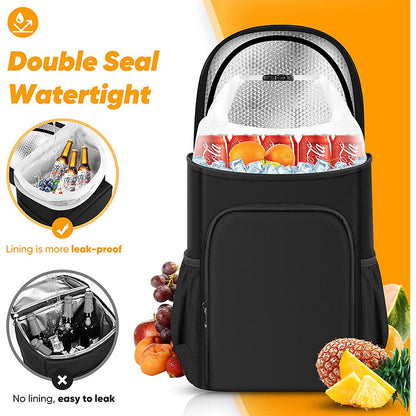 Large 45 Can Insulated Cooler Backpack for Picnic, Beach, and Camping in Australia - 36H Cooling, Waterproof Oxford Cloth, Gray - Image 2