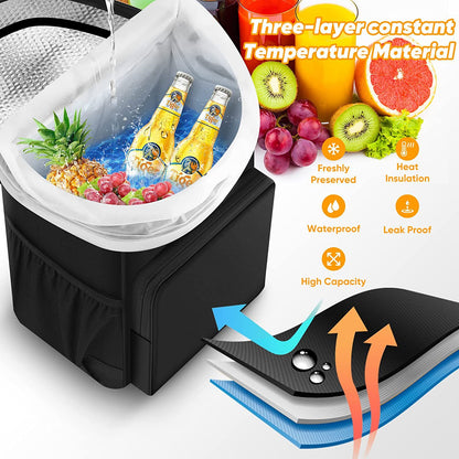 Large 45 Can Insulated Cooler Backpack for Picnic, Beach, and Camping in Australia - 36H Cooling, Waterproof Oxford Cloth, Gray - Image 4