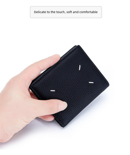 Women's Genuine Leather Bi-fold Wallet - Slim Short Purse with Coin Pocket & RFID Blocking - Soft Cowhide Minimalist Card Holder - Green - Image 2