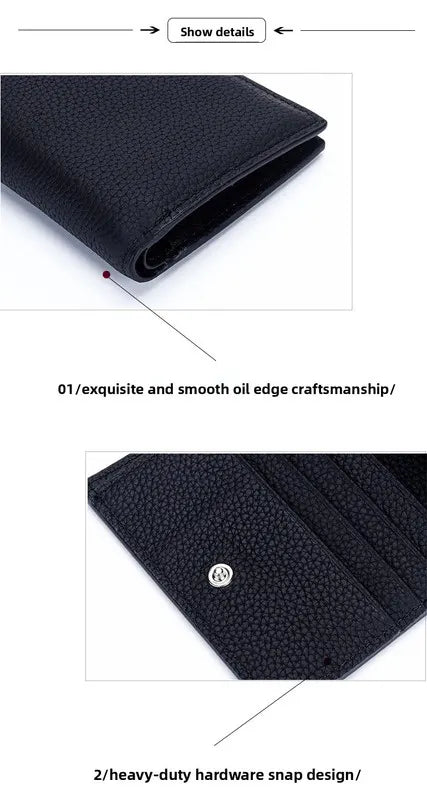 Women's Genuine Leather Bi-fold Wallet - Slim Short Purse with Coin Pocket & RFID Blocking - Soft Cowhide Minimalist Card Holder - Green - Image 3