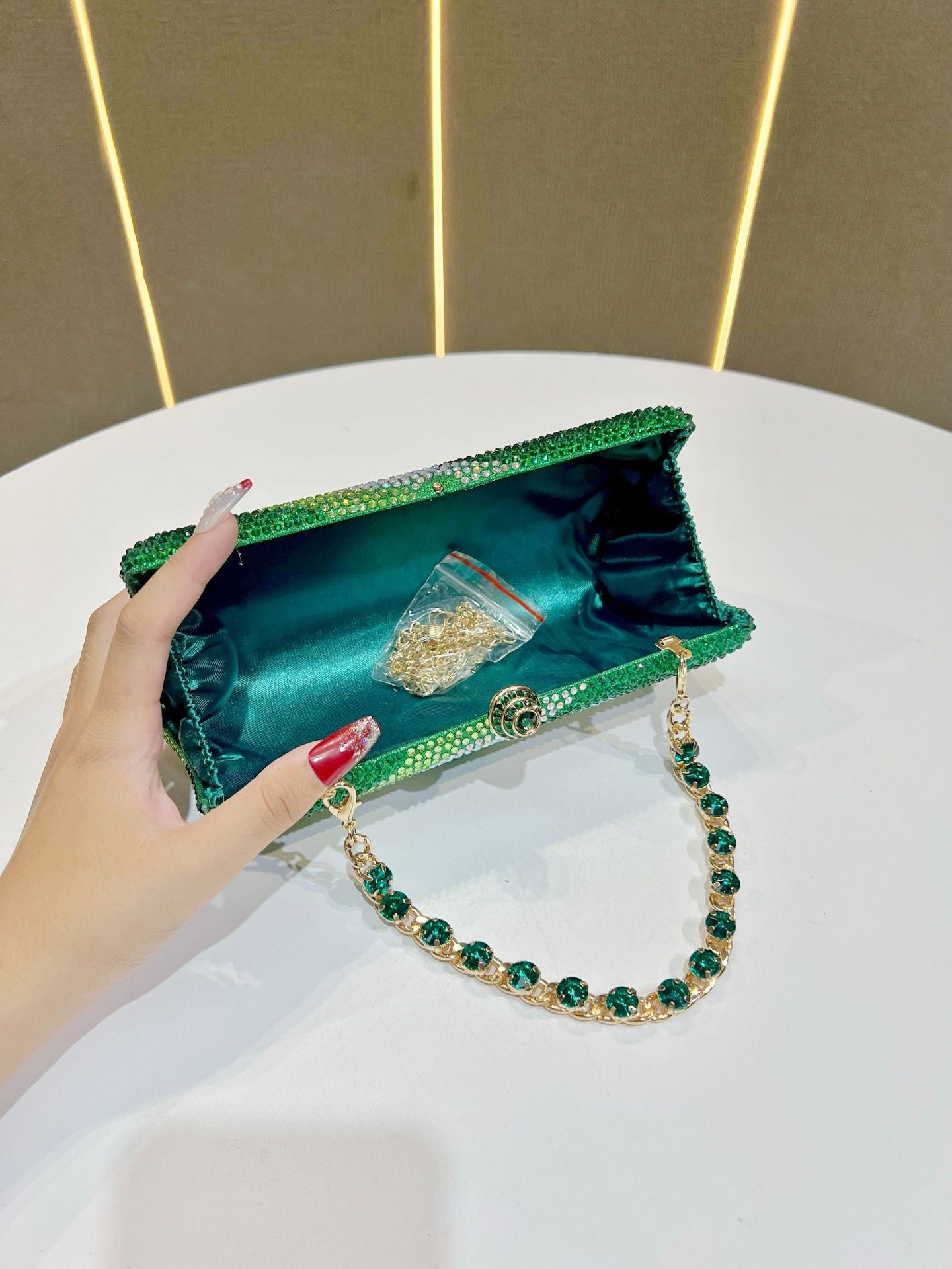 Luxury Black Rhinestone Evening Clutch Bag Women Crystal Sparkle Formal Purse with Chain Strap for Wedding Party Prom - Image 8