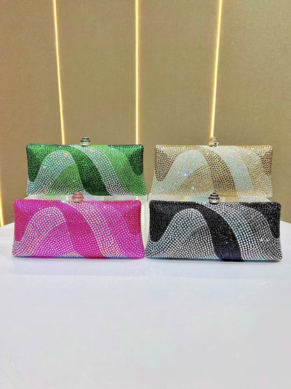 Luxury Golden Rhinestone Evening Clutch Bag Women Crystal Sparkle Formal Purse with Chain Strap for Wedding Party Prom - Image 7