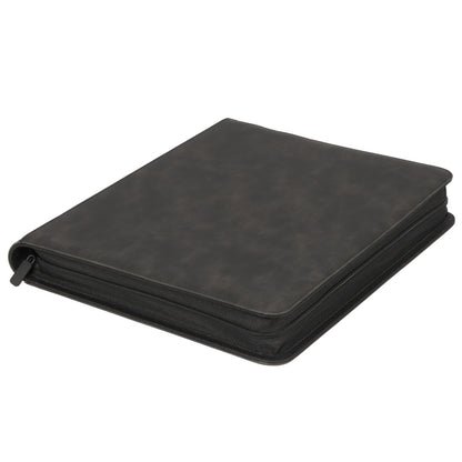 Premium Toploader Binder 9 Pocket 216 Capacity Trading Card Album Zippered PU Leather Storage Holder for Sports TCG & AFL Cards Black