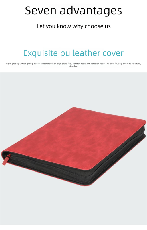 Premium Toploader Binder 9 Pocket 216 Capacity Trading Card Album Zippered PU Leather Storage Holder for Sports TCG & AFL Cards Black - Image 6