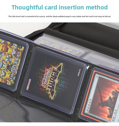 Premium Toploader Binder 9 Pocket 216 Capacity Trading Card Album Zippered PU Leather Storage Holder for Sports TCG & AFL Cards Black - Image 8