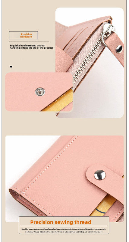 Women's Small Wallet PU Leather Card Holder with Zipper Coin Pocket - Purple Short Purse with 9 Card Slots & ID Window - Compact Bifold Design for Ladies - Image 8