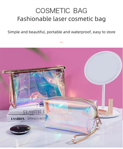 4 PCS Holographic Mini Coin Purses - Iridescent TPU Keyring Pouch - Waterproof Clear Storage for Earbuds, Lipstick & Keys - Small Rectangular Bag Charm 9cm - Image 2