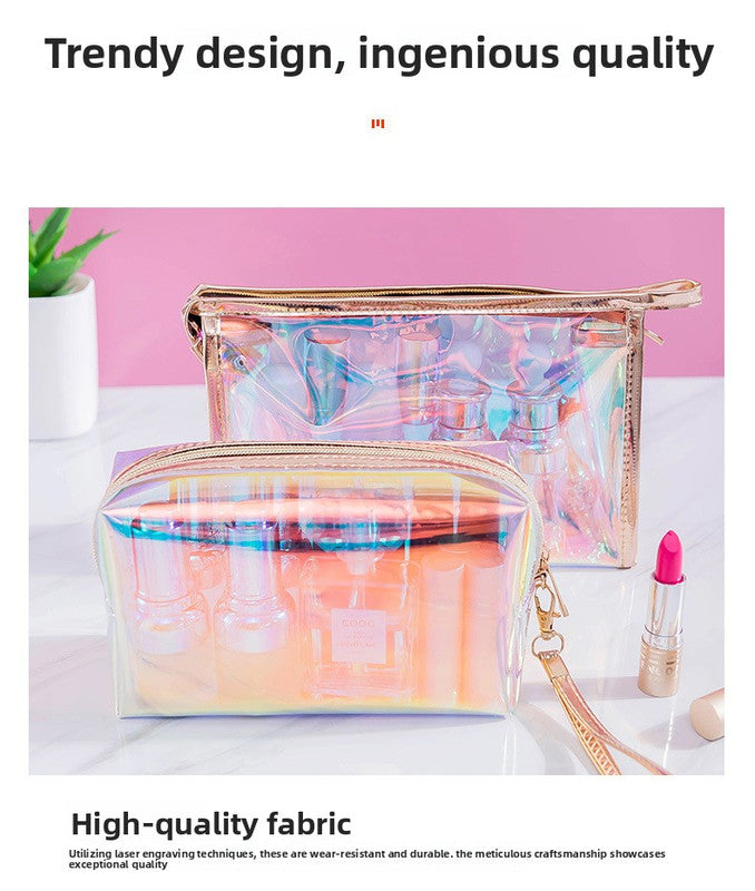 4 PCS Holographic Mini Coin Purses - Iridescent TPU Keyring Pouch - Waterproof Clear Storage for Earbuds, Lipstick & Keys - Small Rectangular Bag Charm 9cm - Image 4