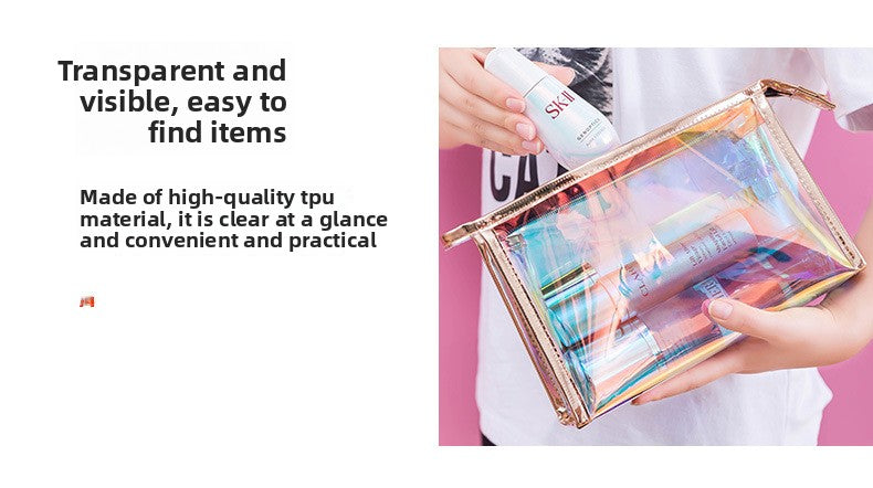 4 PCS Holographic Mini Coin Purses - Iridescent TPU Keyring Pouch - Waterproof Clear Storage for Earbuds, Lipstick & Keys - Small Rectangular Bag Charm 9cm - Image 5