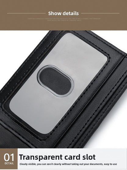 RFID Blocking Slim Bifold Wallet for Men - Carbon Fiber Texture PU Leather Card Holder with ID Window - Minimalist Front Pocket Purse - Black - Image 8