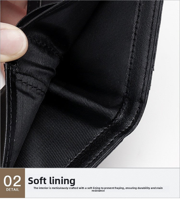 RFID Blocking Slim Bifold Wallet for Men - Carbon Fiber Texture PU Leather Card Holder with ID Window - Minimalist Front Pocket Purse - Blue - Image 9