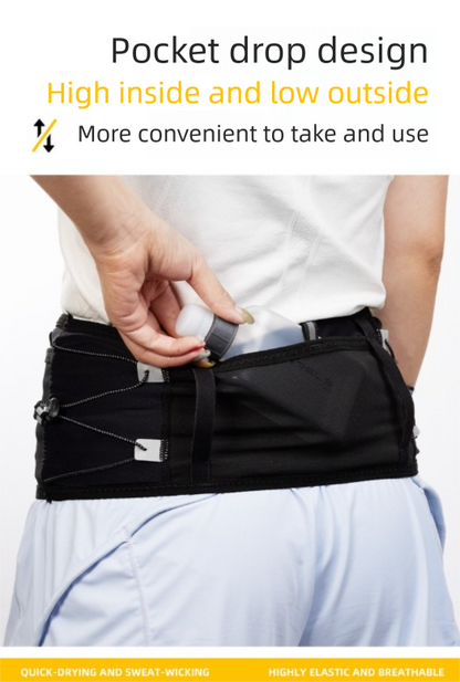 WRELS Trail Running Waist Belt - Lightweight Mesh Hydration Pack with Trekking Pole Holder - Anti-Bounce Phone Storage for Marathon & Hiking - Gray Size S (67-75cm) - Image 2