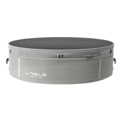 WRELS Trail Running Waist Belt - Lightweight Mesh Hydration Pack with Trekking Pole Holder - Anti-Bounce Phone Storage for Marathon & Hiking - Gray Size L (85-110cm)