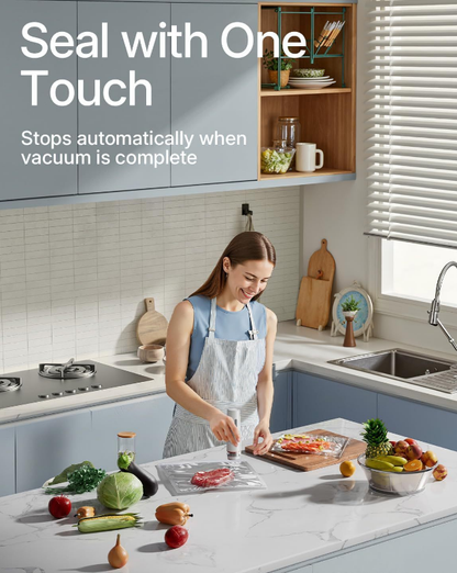 Portable Handheld Vacuum Sealer - Wireless Rechargeable Food Saver Pump - Compact Electric Kitchen Gadget for Meal Prep & Sous Vide - White - Image 5