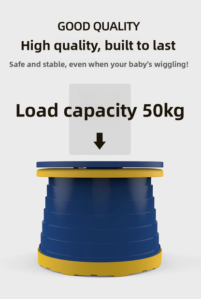 Kids Portable Travel Potty Foldable Training Toilet Seat - Pink - Compact Car & Camping Emergency Commode with Backrest - 50kg Load Capacity - Image 6