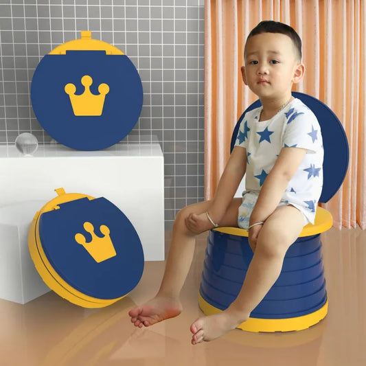 Kids Portable Travel Potty Foldable Training Toilet Seat - Green - Compact Car & Camping Emergency Commode with Backrest - 50kg Load Capacity - Image 3