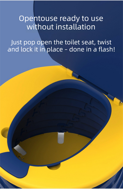 Kids Portable Travel Potty Foldable Training Toilet Seat - Green - Compact Car & Camping Emergency Commode with Backrest - 50kg Load Capacity - Image 7