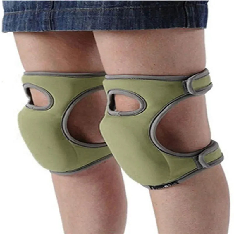 Waterproof Garden Knee Pads High Density EVA Foam Cushion for Weeding & Cleaning Adjustable Neoprene Straps Dark Green 1 Pair