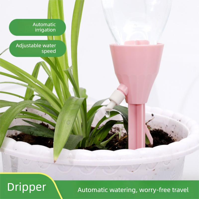 2 PCS Automatic Self-Watering Plant Spikes Adjustable Drip Irrigation System for Indoor Outdoor Garden Pots Holiday Care Green and Pink - Image 3