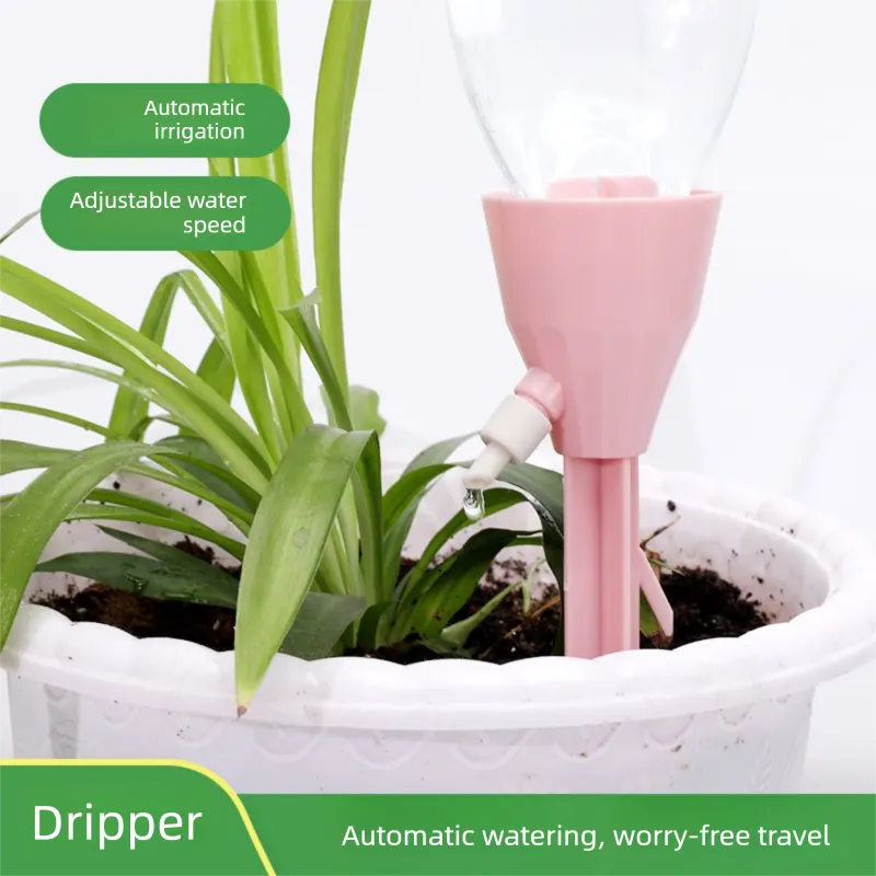 2 PCS Automatic Self-Watering Plant Spikes Adjustable Drip Irrigation System for Indoor Outdoor Garden Pots Holiday Care Green and Pink - Image 3
