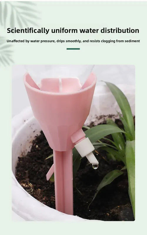 2 PCS Automatic Self-Watering Plant Spikes Adjustable Drip Irrigation System for Indoor Outdoor Garden Pots Holiday Care Green and Pink - Image 7