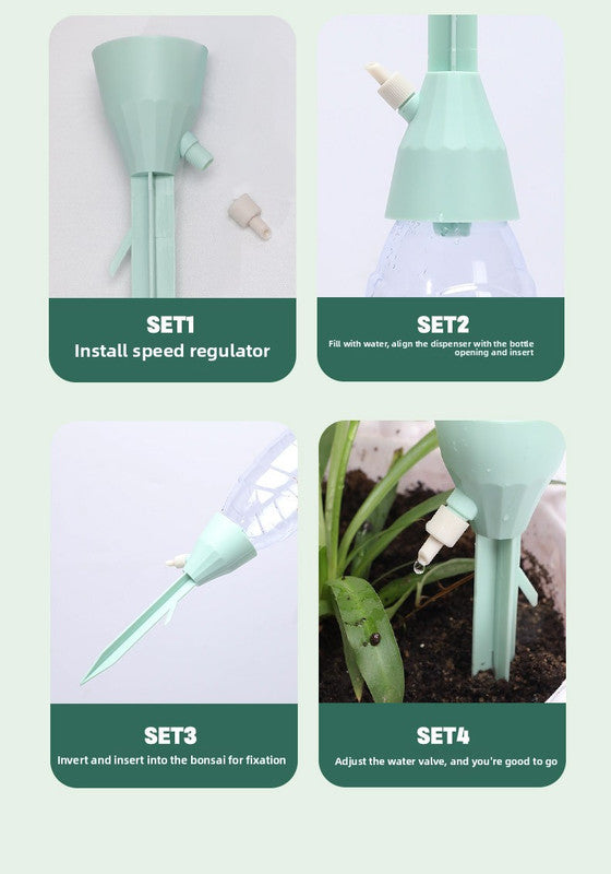 2 PCS Automatic Self-Watering Plant Spikes Adjustable Drip Irrigation System for Indoor Outdoor Garden Pots Holiday Care Green and White - Image 4