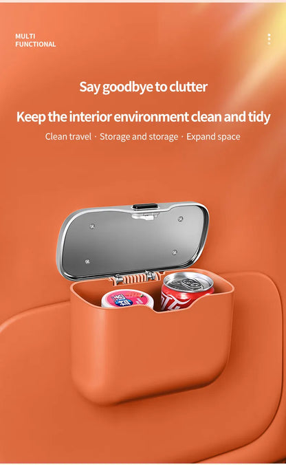 Car Trash Can Hanging Rubbish Bin with Lid Waterproof Leather Vehicle Organiser Storage Box for Door Seat Back Console Purple - Image 4
