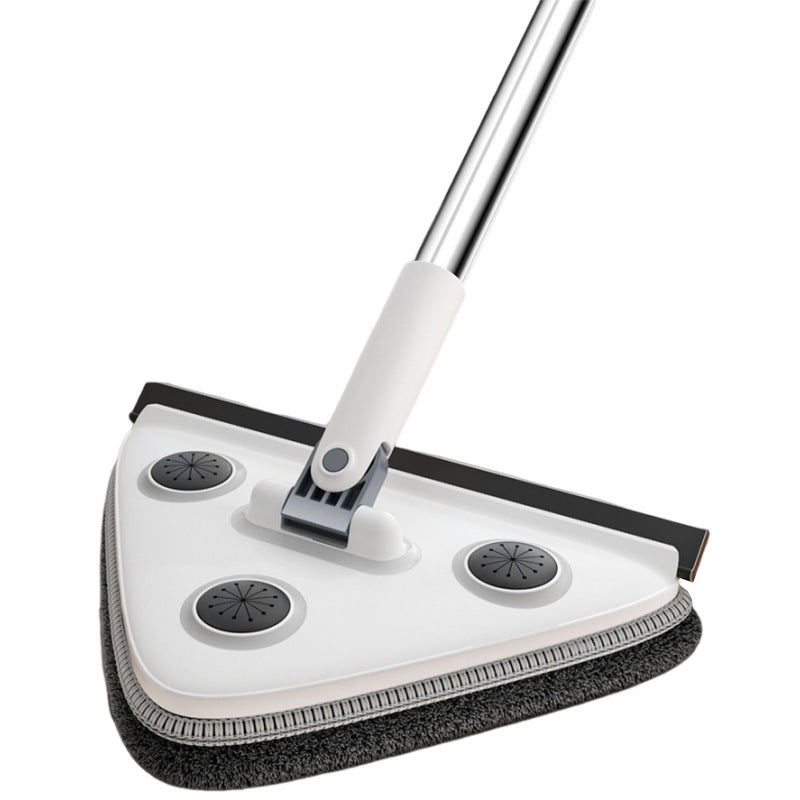 Large 35cm Triangle Cleaning Mop with Extra Long 188cm Reinforced Handle Window Squeegee & 2 Microfibre Pads for High Ceilings - Image 2