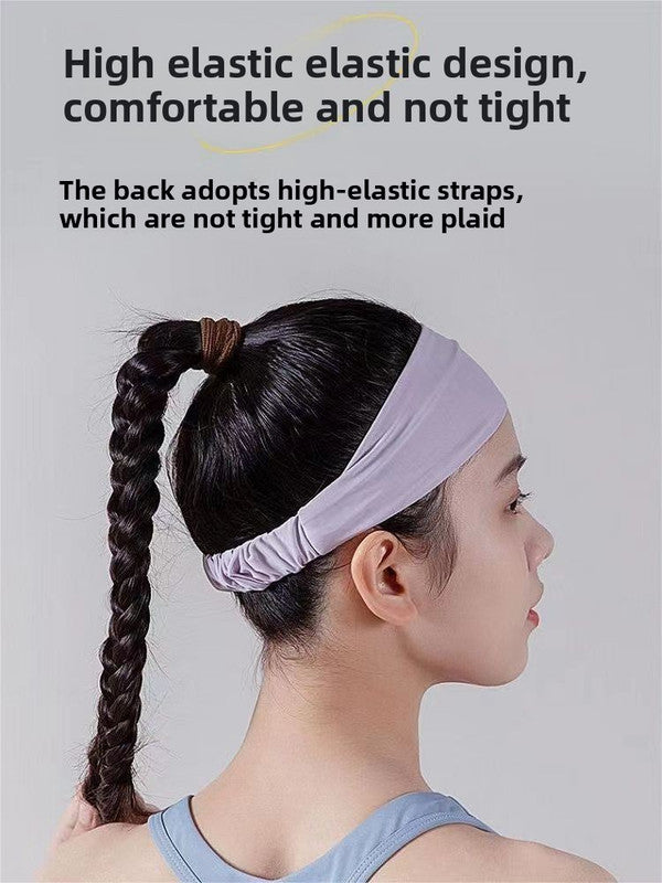 2 Pack Sports Headband with Silicone Sweat Guide Non-Slip Moisture Wicking Hair Band for Running Yoga Gym Fitness Quick Dry Breathable (Black & Purple) - Image 5