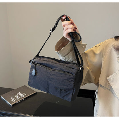 Women's Nylon Crossbody Bag Multi-Pocket Water Resistant Shoulder Messenger Handbag Lightweight Casual Satchel with Adjustable Wide Strap for Travel and Daily Use Black - Image 3