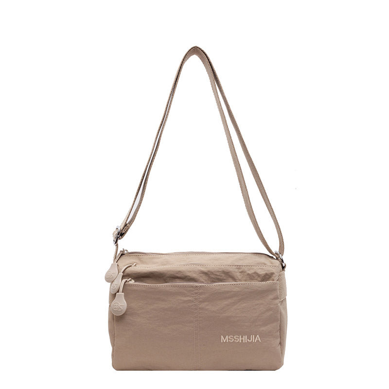 Women's Nylon Crossbody Bag Multi-Pocket Water Resistant Shoulder Messenger Handbag Lightweight Casual Satchel with Adjustable Wide Strap for Travel and Daily Use Khaki - Image 3
