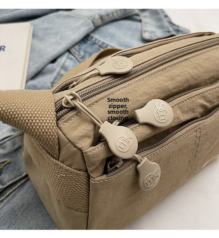 Women's Nylon Crossbody Bag Multi-Pocket Water Resistant Shoulder Messenger Handbag Lightweight Casual Satchel with Adjustable Wide Strap for Travel and Daily Use Khaki - Image 9