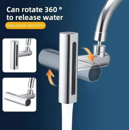 Waterfall Kitchen Tap Extender 4 Spray Modes 360 Swivel Faucet Aerator Flying Rain Nozzle High Pressure Sink Attachment Universal Fit Chrome Finish - Image 2