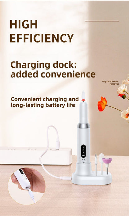 Electric Nail Drill Machine Cordless Portable E-File Kit with Charging Base LED Display 3 Speeds 15000RPM for Gel Polish Acrylic Removal Manicure Pedicure Home Pink - Image 6