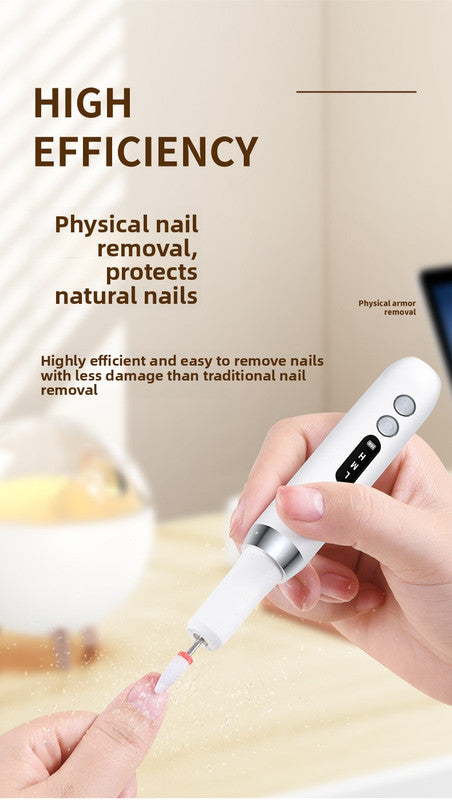 Electric Nail Drill Machine Cordless Portable E-File Kit with Charging Base LED Display 3 Speeds 15000RPM for Gel Polish Acrylic Removal Manicure Pedicure Home Khaki - Image 3